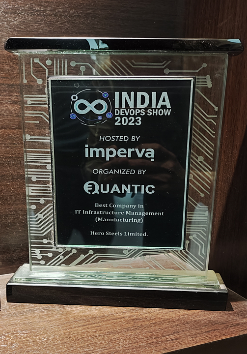 Awarded as Best  IT Infrastructure Management in Manufacturing